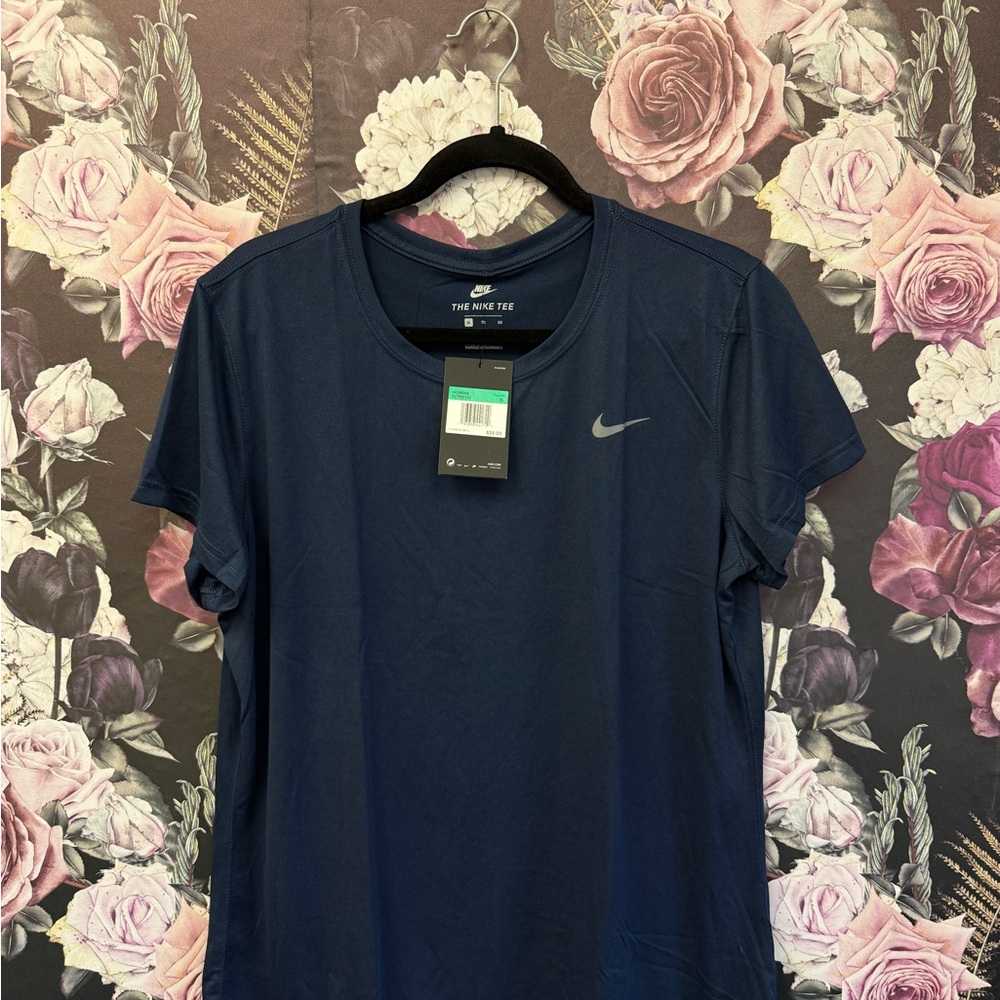 Women's Nike Blue Short Sleeve Dr-Fit Training Tee Size XL NWT
